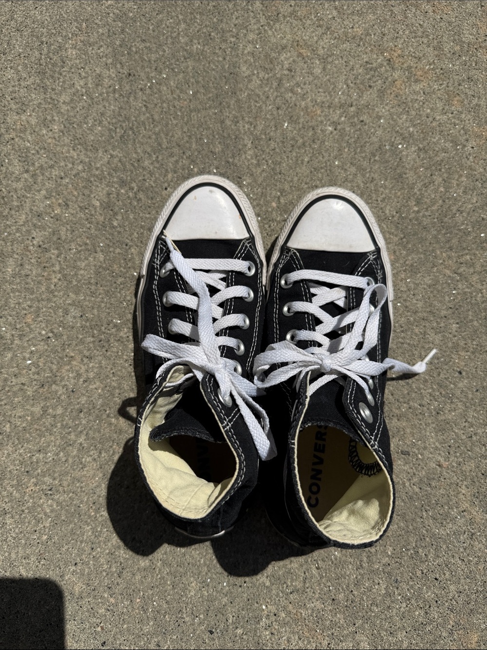 Converse Black and White High Top Sneakers - Picture 3 of 4